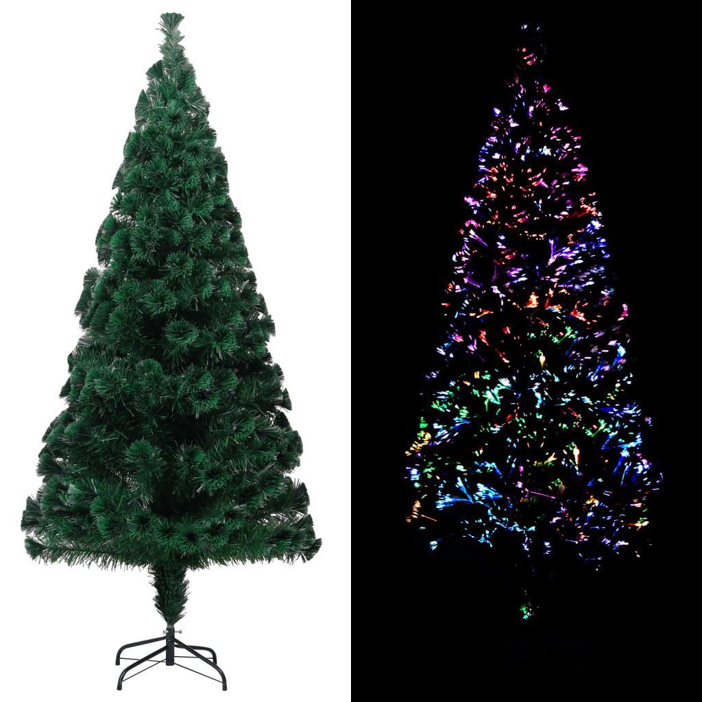 vidaXL Umělý vánoční stromeček se stojanem zelený 180cm optické vlákno