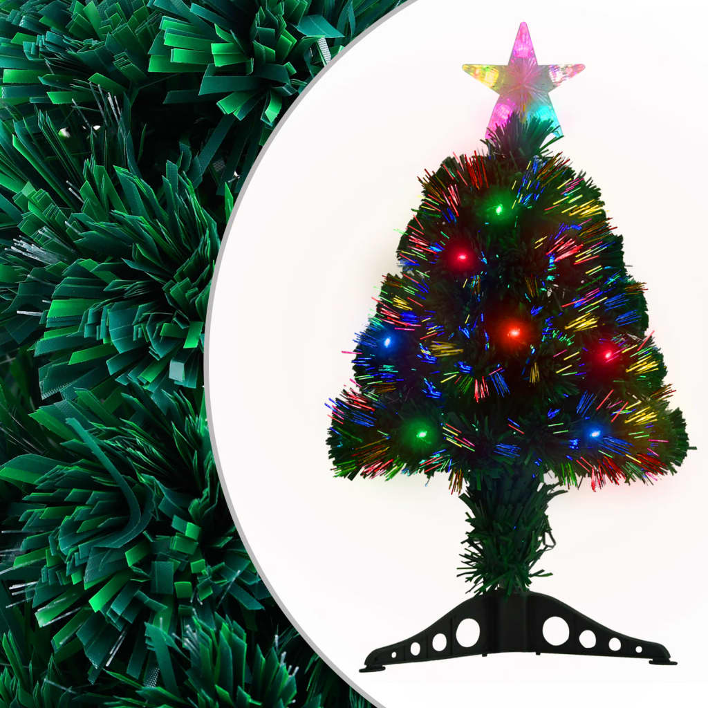 vidaXL Umělý vánoční stromek se stojanem a LED 64 cm optické vlákno