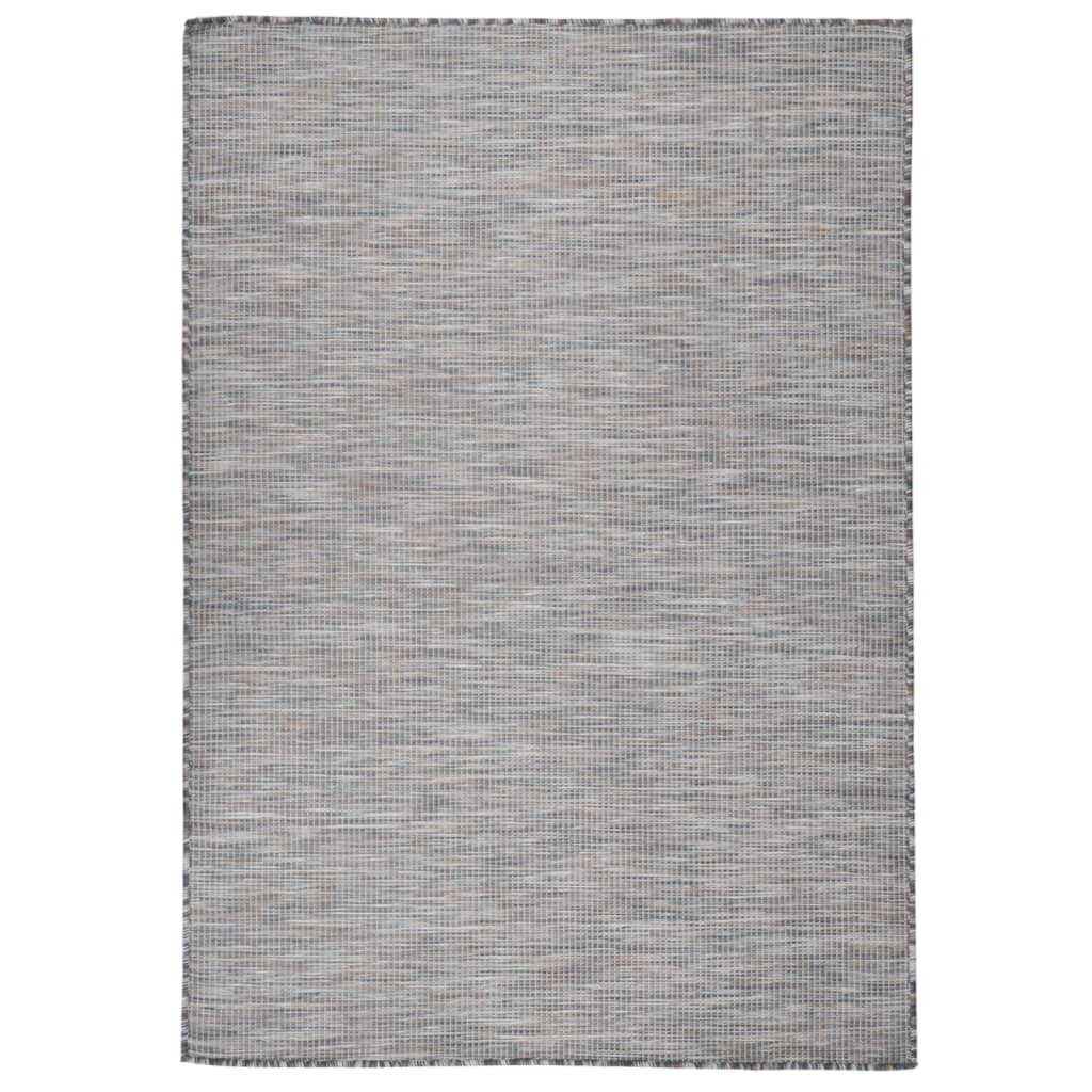 vidaXL Venkovní hladce tkaný koberec 160x230 cm hnědá a černáý