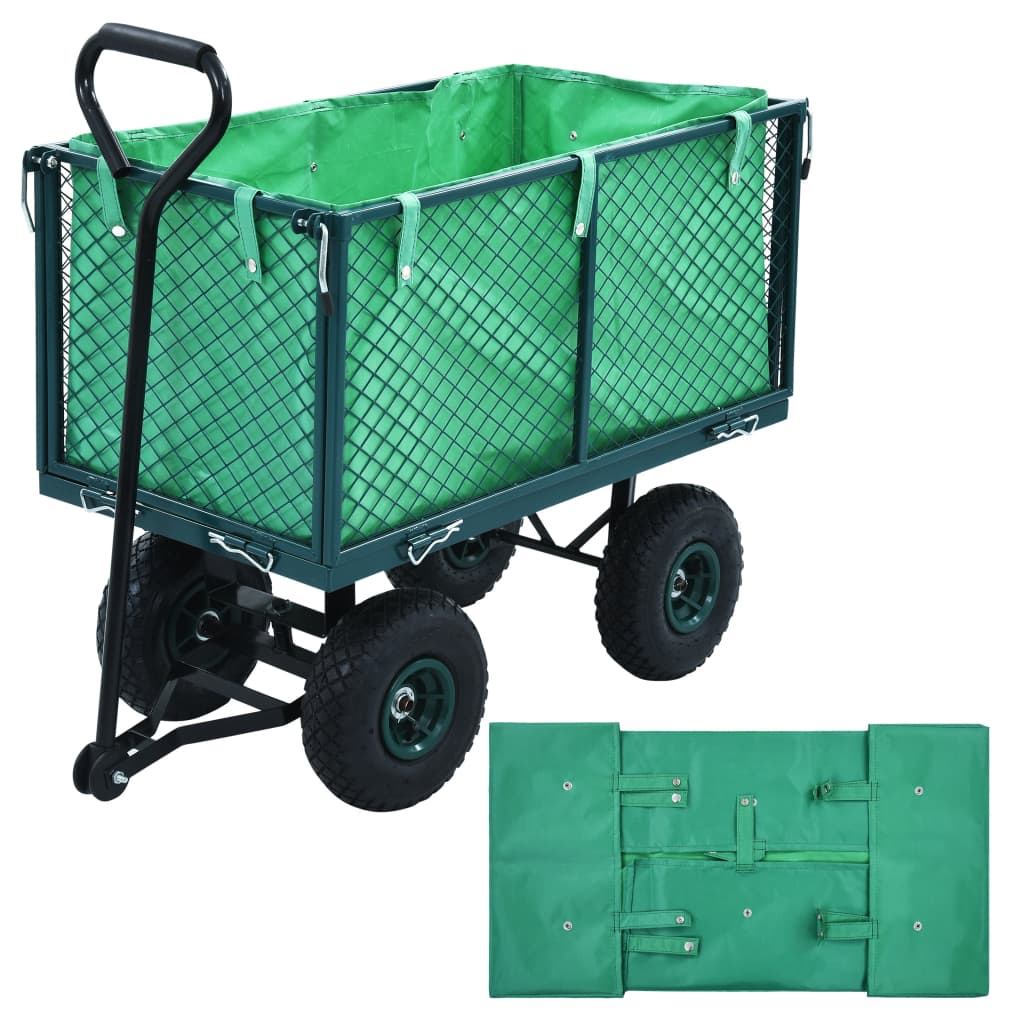 vidaXL Vložka do zahradního vozíku zelená textil