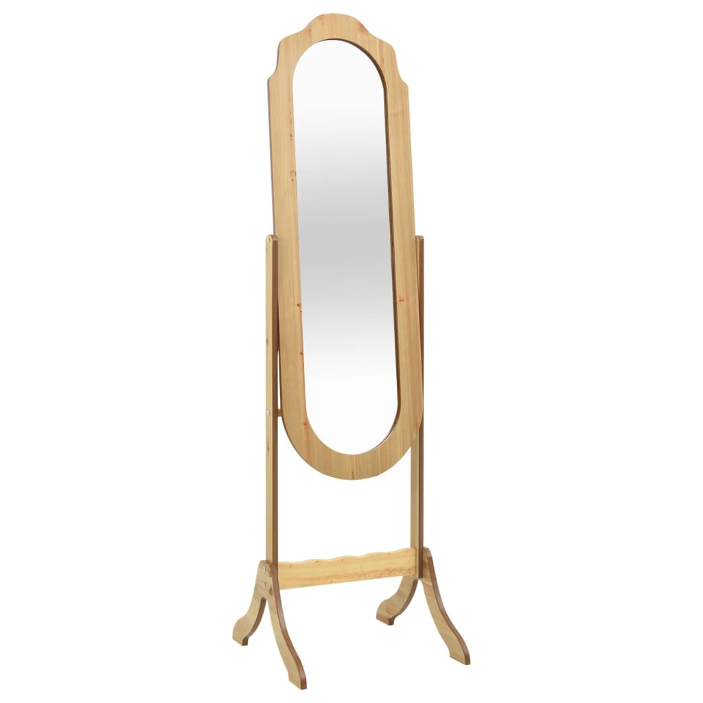 vidaXL Volně stojící zrcadlo světlé dřevo 46 x 48 x 164 cm