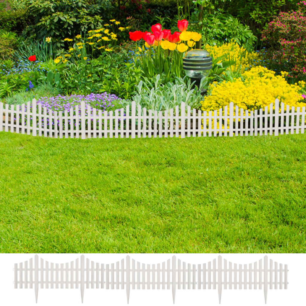 vidaXL Zahradní dekorativní plot 17 ks / 10 m - bílý
