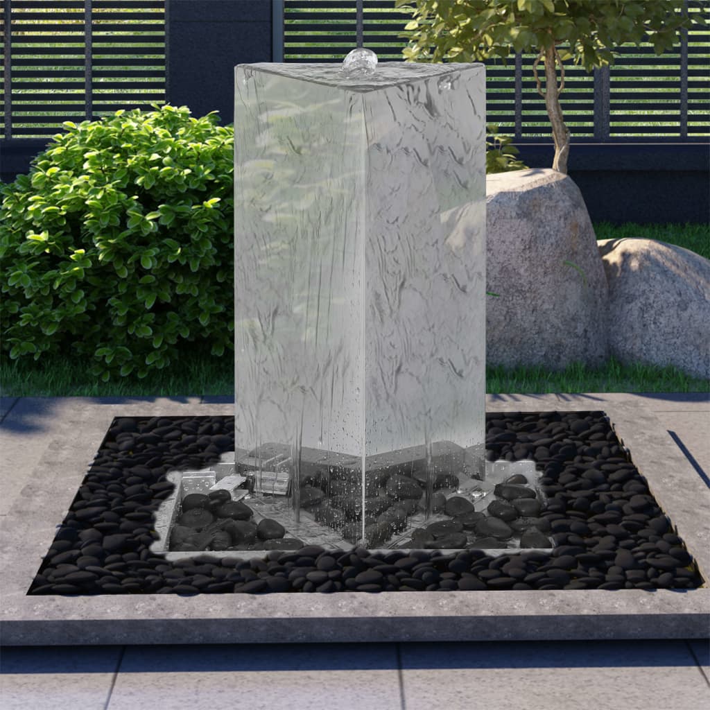 vidaXL Zahradní fontána s čerpadlem nerezová ocel 76 cm trojúhelníková
