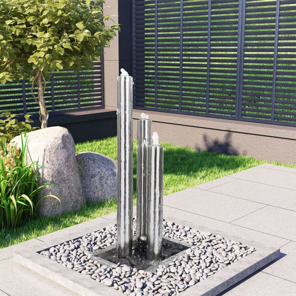 vidaXL Zahradní fontána stříbrná 48 x 34 x 88 cm nerezová ocel