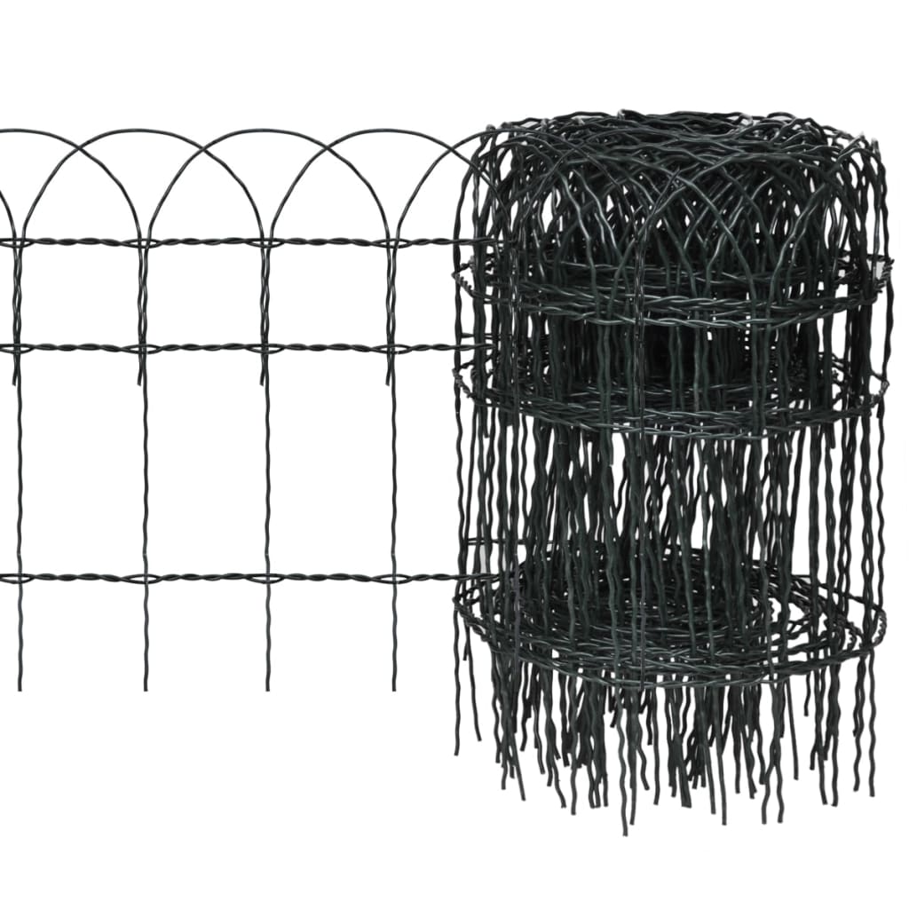vidaXL Zahradní plot práškované železo 10 x 0
