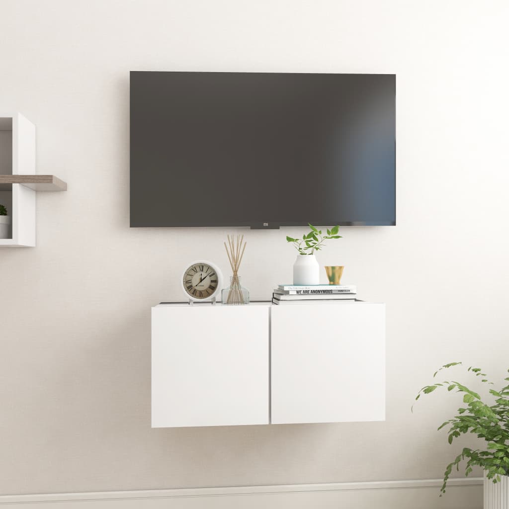 vidaXL Závěsná TV skříňka bílá 60 x 30 x 30 cm