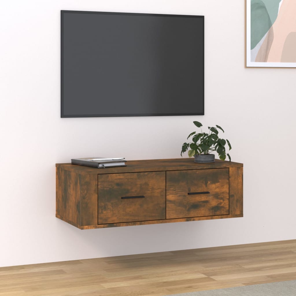 vidaXL Závěsná TV skříňka kouřový dub 80 x 36 x 25 cm kompozitní dřevo