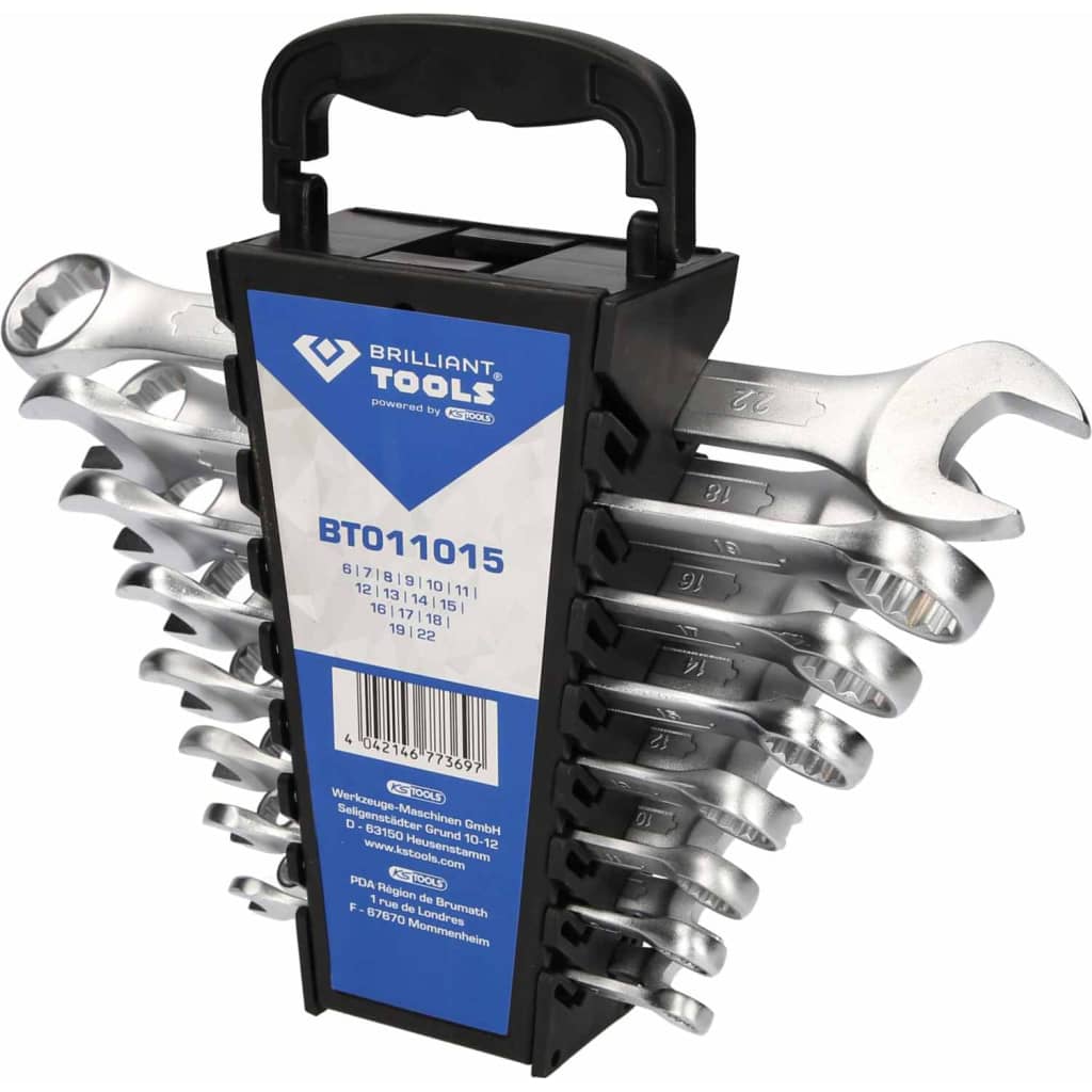 BRILLIANT TOOLS 426111 Combination Wrench Set 15 pcs