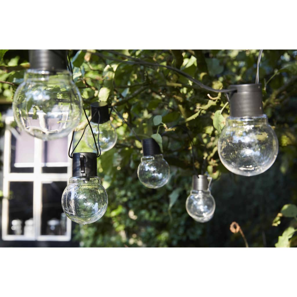 Luxform Solární party světla s 10 LED žárovkami Menorca průhledná