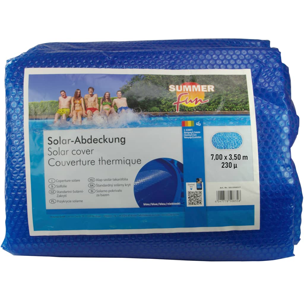 Summer Fun Letní solární plachta na bazén oválná 700 x 350 cm PE modrá