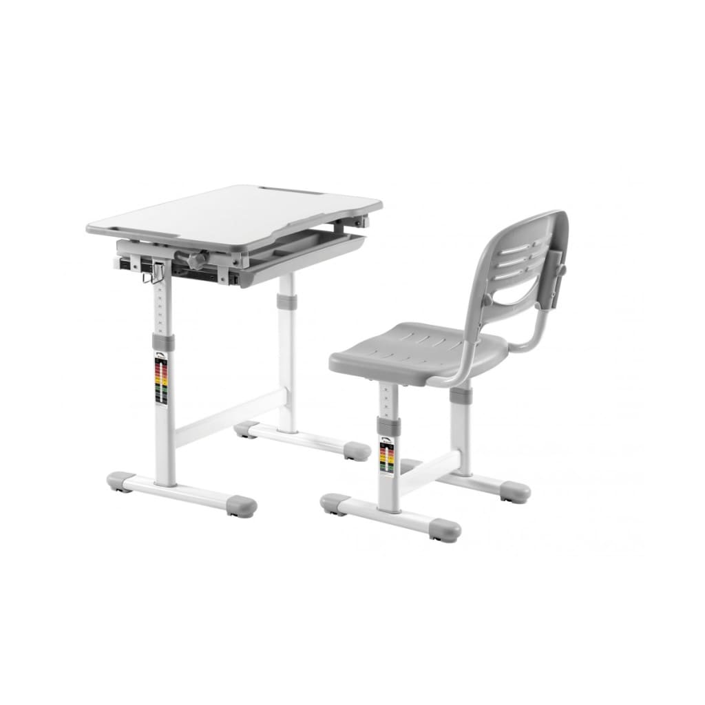 Vipack Nastavitelný dětský stůl Comfortline 201 s židlí šedý a bílý