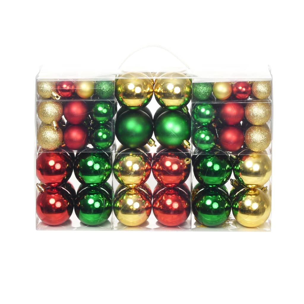 vidaXL 100 ks vánoční baňky červené/zlaté/zelené