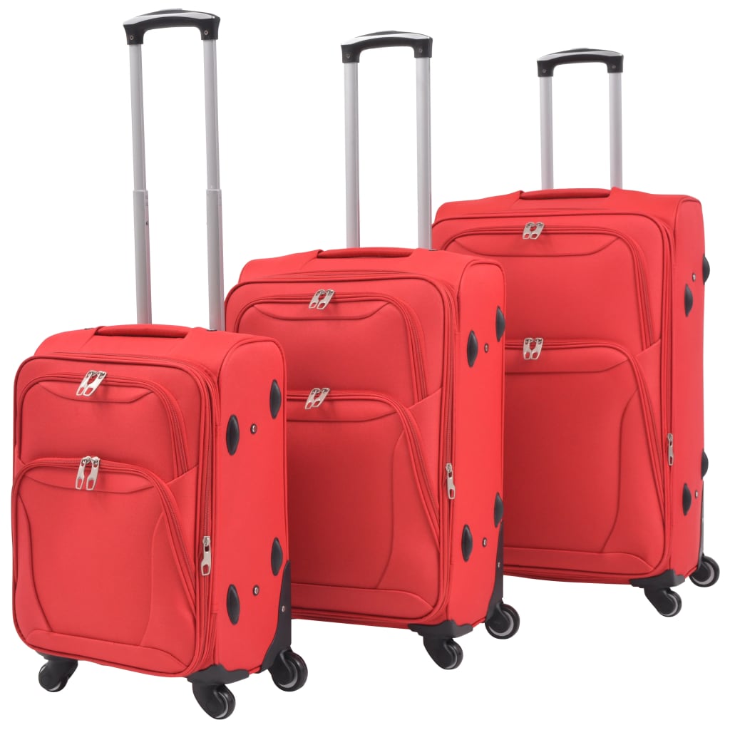 vidaXL 3dílná souprava měkkých kufrů na kolečkách