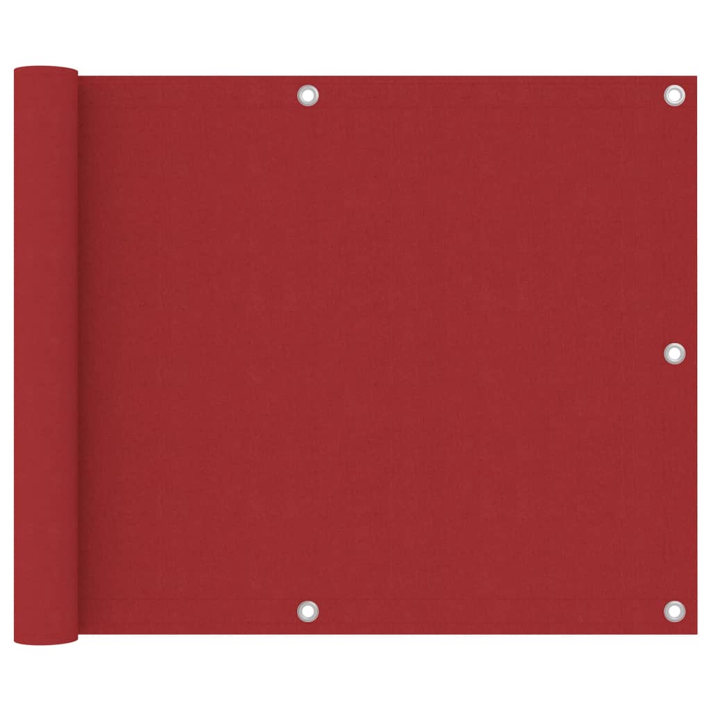 vidaXL Balkónová zástěna červená 75 x 400 cm oxfordská látka