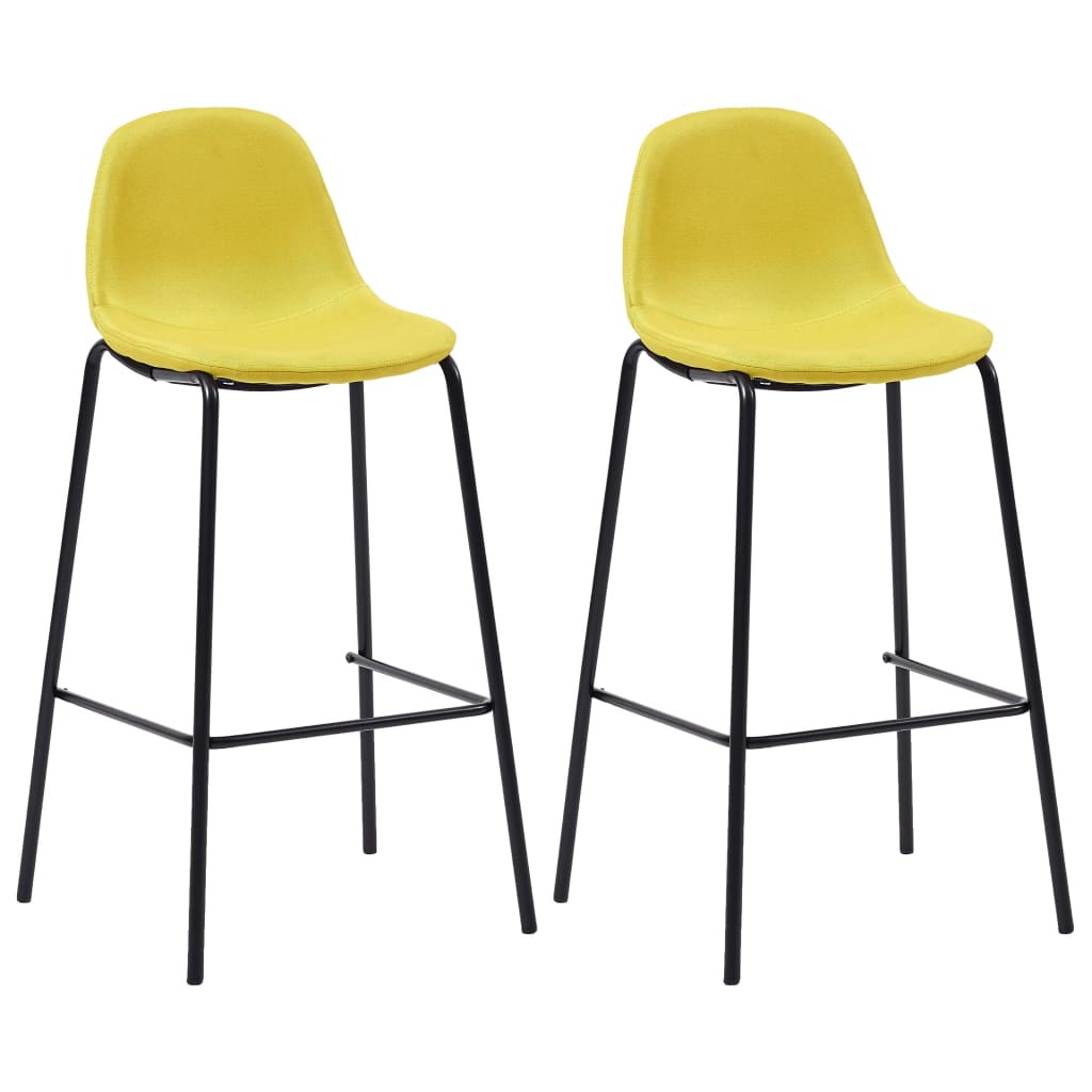 vidaXL Barové židle 2 ks žluté textil