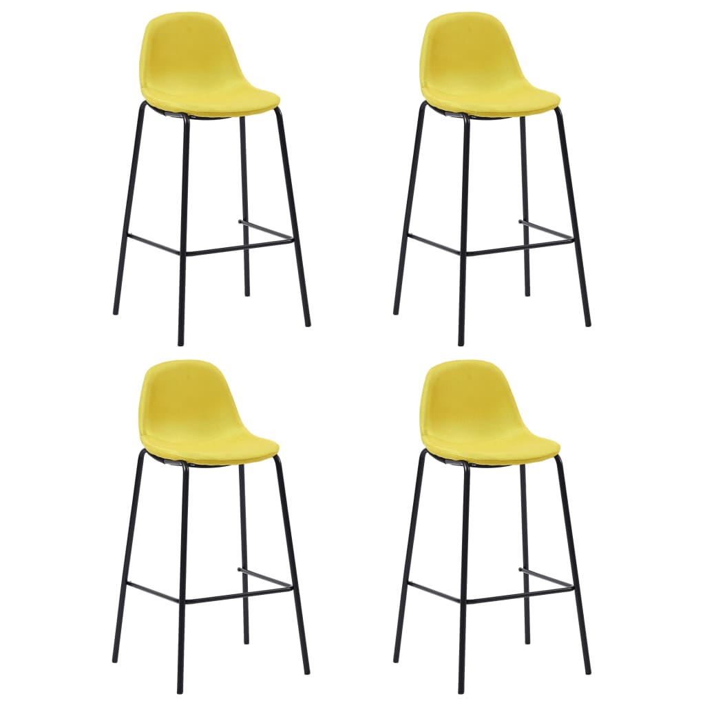 vidaXL Barové židle 4 ks žluté textil
