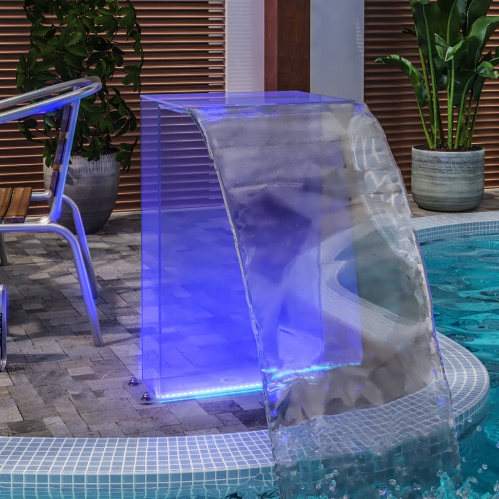 vidaXL Bazénová fontána s RGB LED osvětlením akryl 51 cm