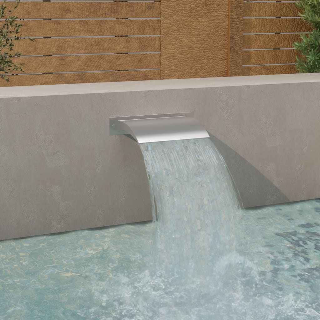 vidaXL Bazénová fontána stříbrná 45 x 9 x 26 cm nerezová ocel