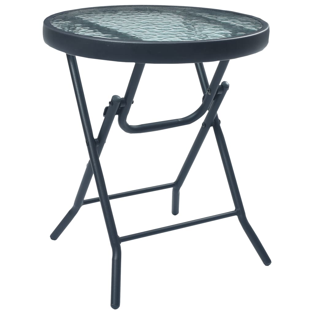 vidaXL Bistro stolek černý 40 x 46 cm ocel a sklo