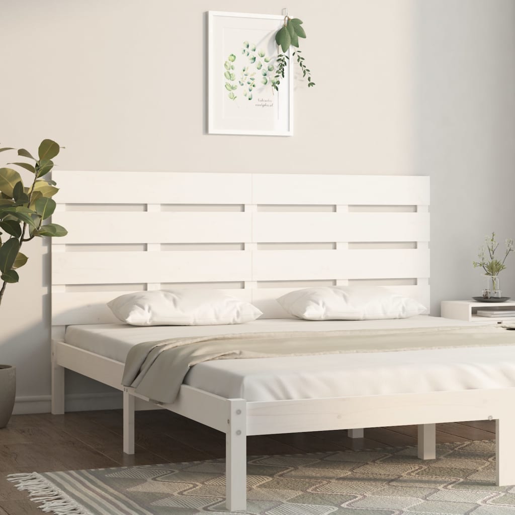 vidaXL Čelo postele bílé 150 x 3 x 80 cm masivní borovice