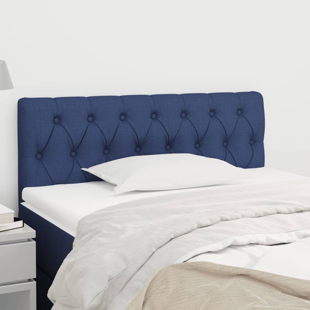 vidaXL Čelo postele modré 100x7x78/88 cm textil