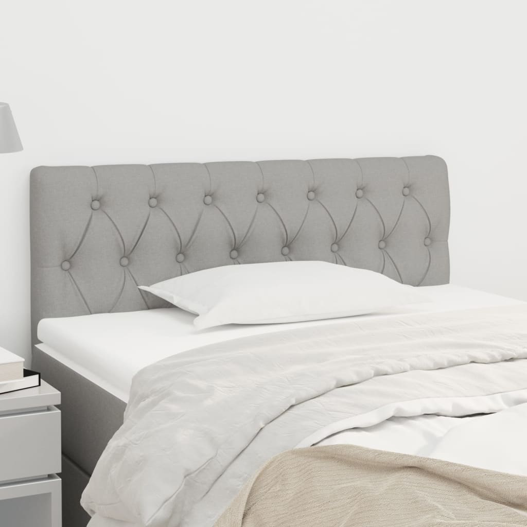 vidaXL Čelo postele světle šedé 100 x 7 x 78/88 cm textil