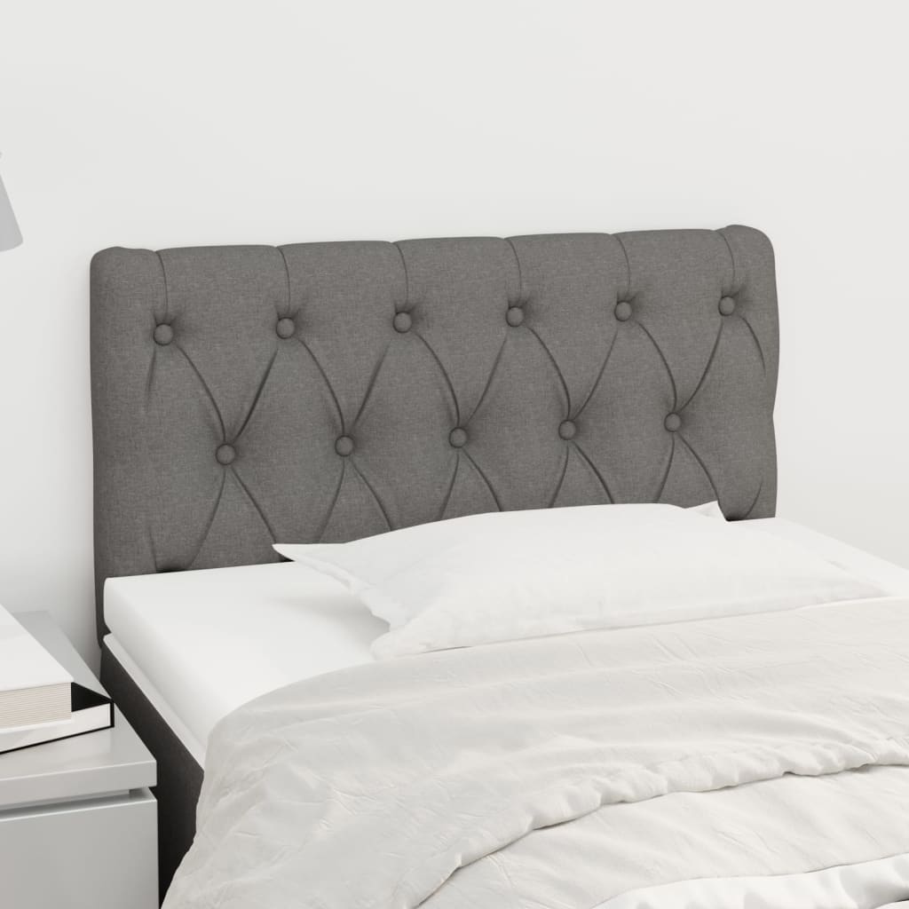 vidaXL Čelo postele tmavě šedé 80 x 7 x 78/88 cm textil