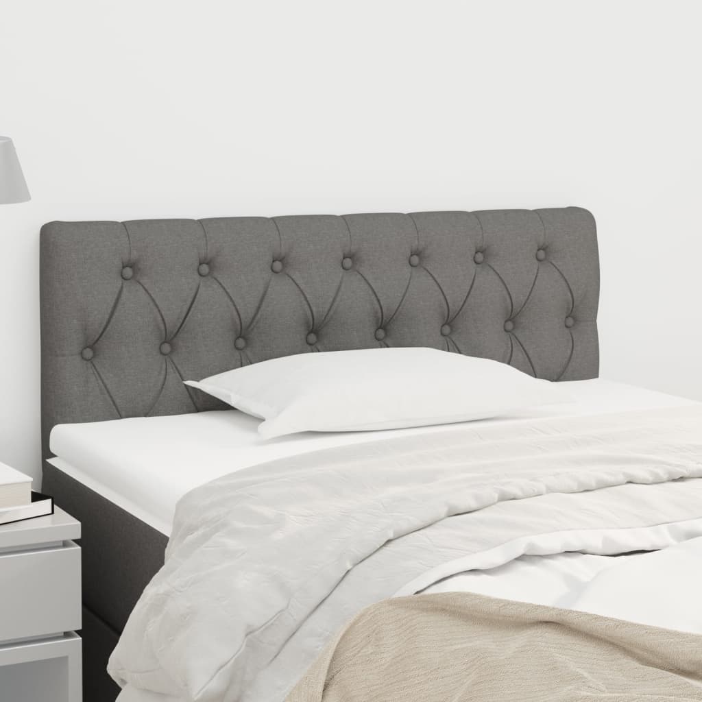 vidaXL Čelo postele tmavě šedé 90 x 7 x 78/88 cm textil