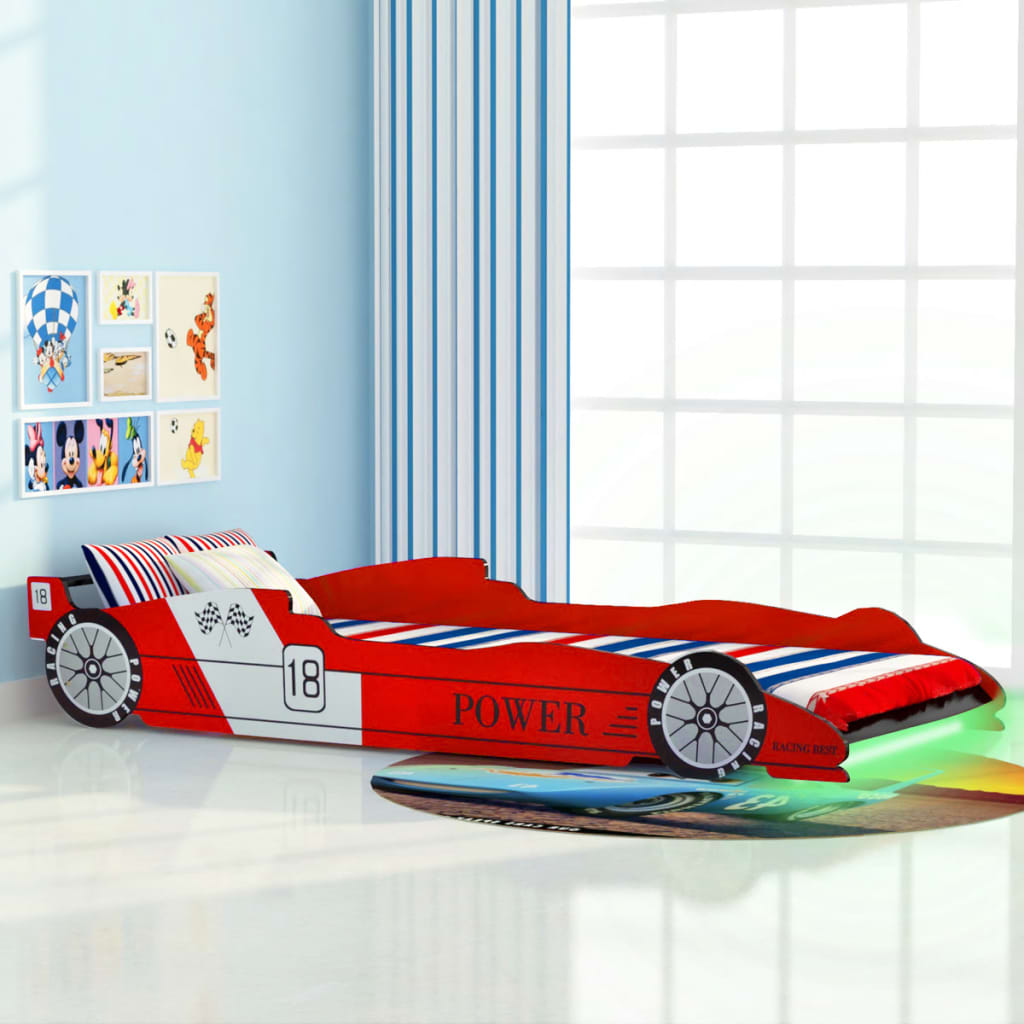 vidaXL Dětská LED postel závodní auto