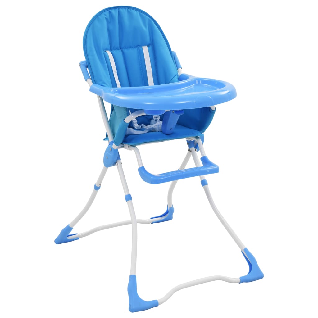 vidaXL Dětská jídelní židlička modro-bílá