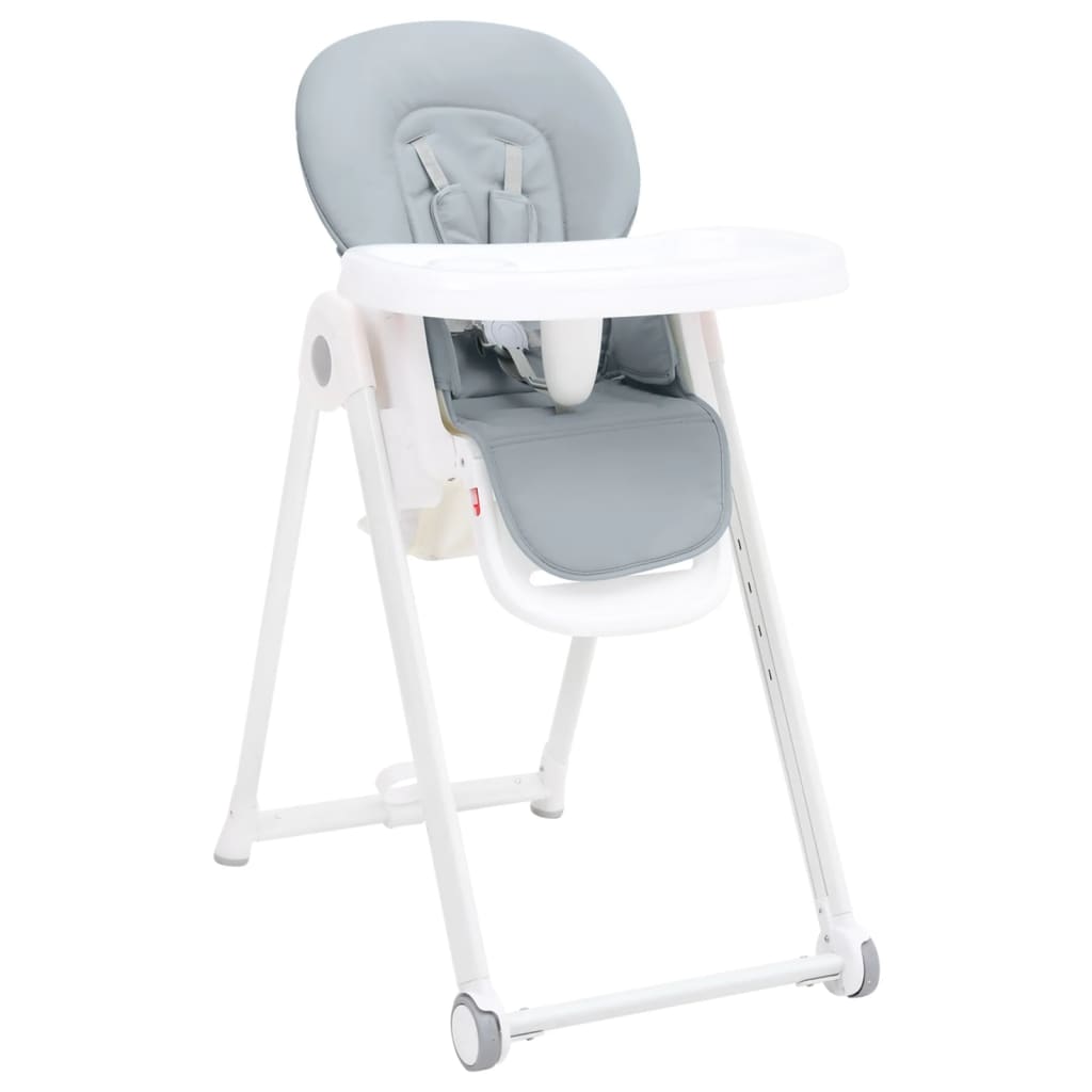 vidaXL Dětská jídelní židlička šedá hliník