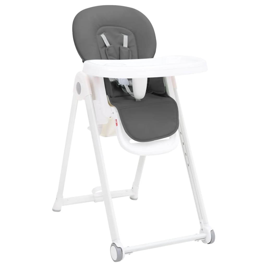 vidaXL Dětská jídelní židlička tmavě šedá hliník