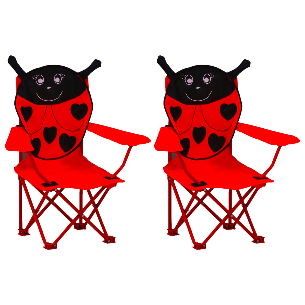 vidaXL Dětské zahradní židle 2 ks červené textil