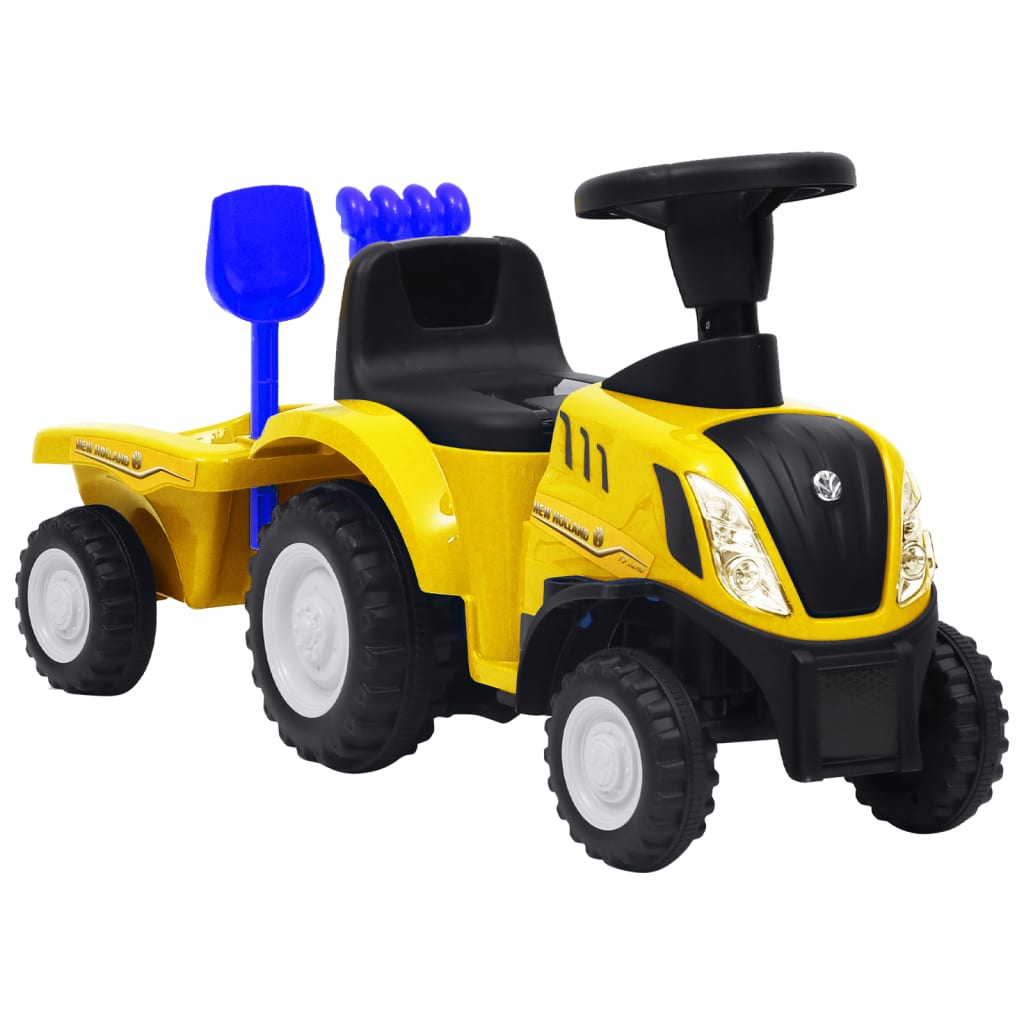 vidaXL Dětský traktor New Holland žlutý