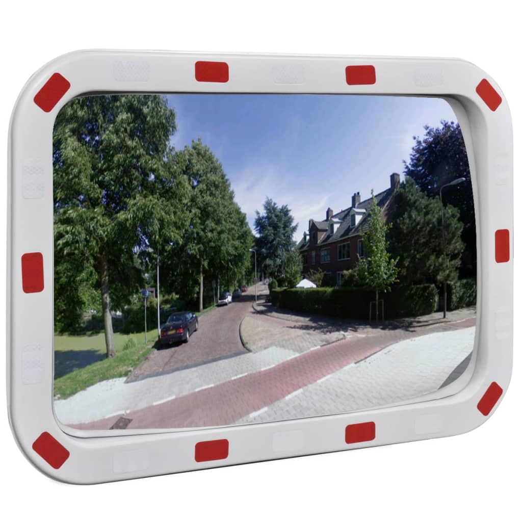 vidaXL Dopravní vypouklé zrcadlo obdélníkové 40 x 60 cm s odrazkami