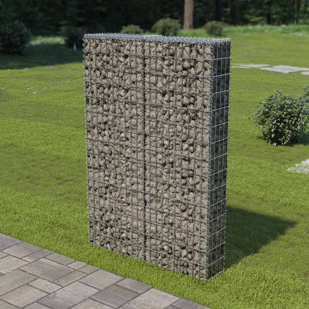 vidaXL Gabionová zeď s víky z pozinkované oceli 100 x 20 x 150 cm