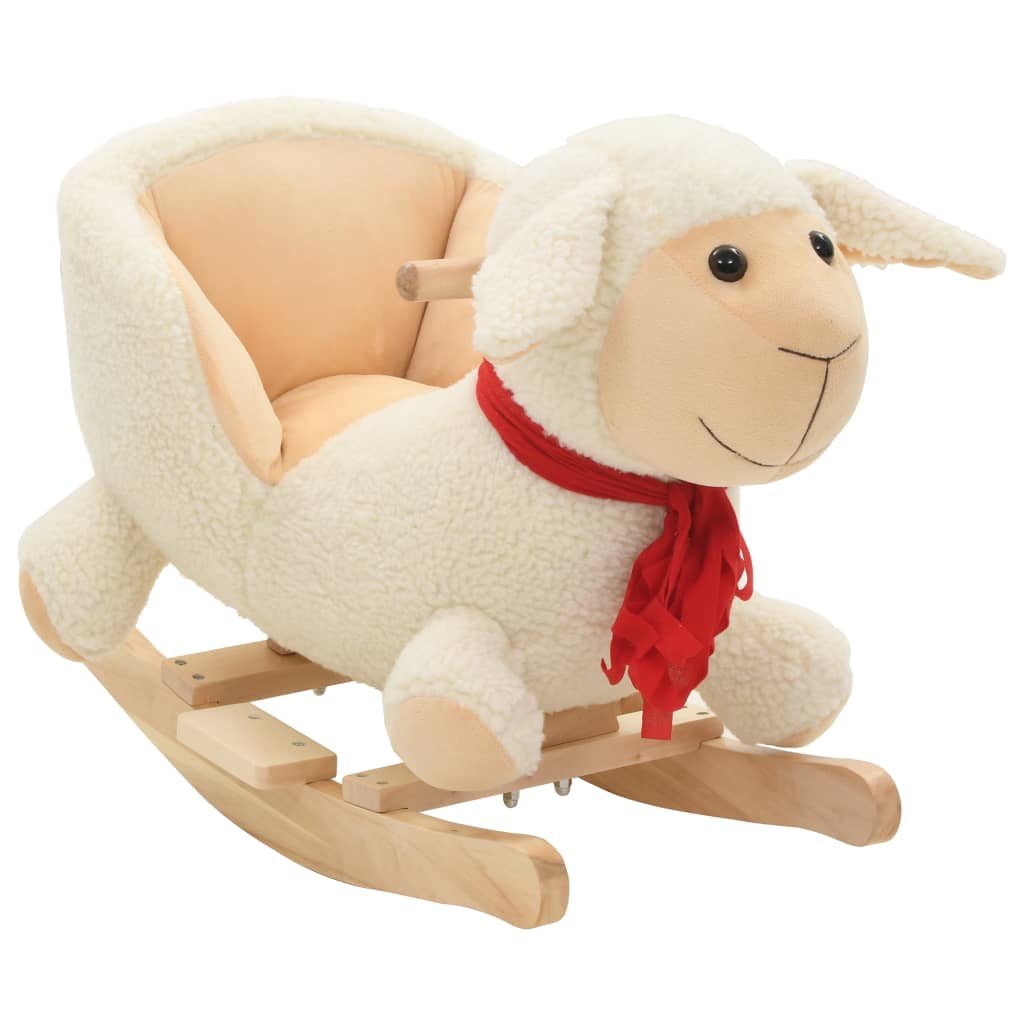vidaXL Houpací zvířátko ovečka s opěradlem plyš 60 x 32 x 50 cm bílé
