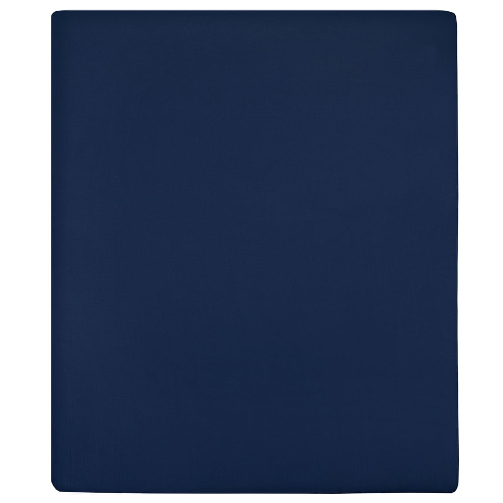 vidaXL Jersey prostěradla 2 ks námořnická modř 100x200 cm bavlna
