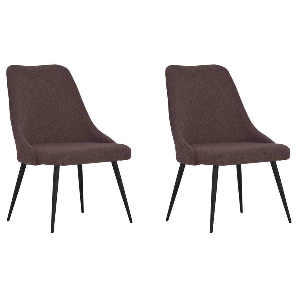 vidaXL Jídelní židle 2 ks tmavě hnědé textil