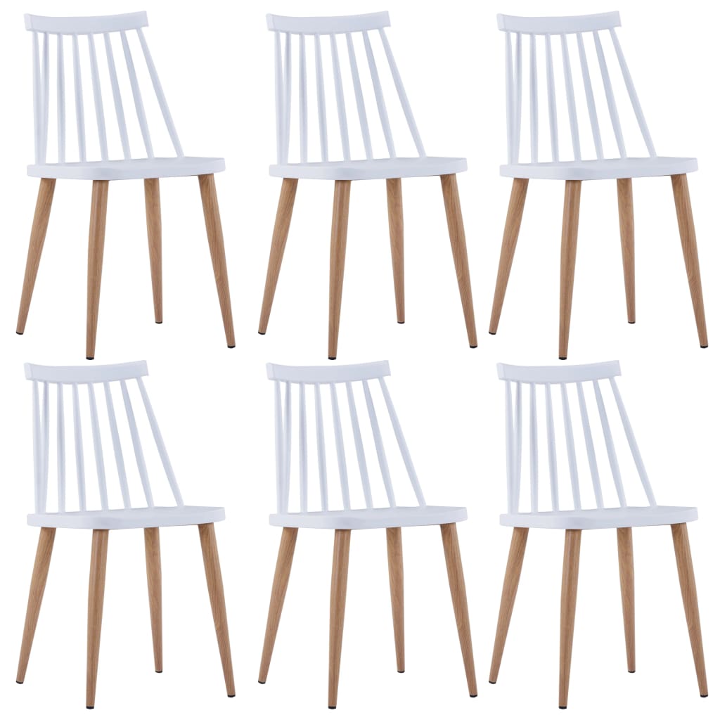 vidaXL Jídelní židle 6 ks bílé plastové