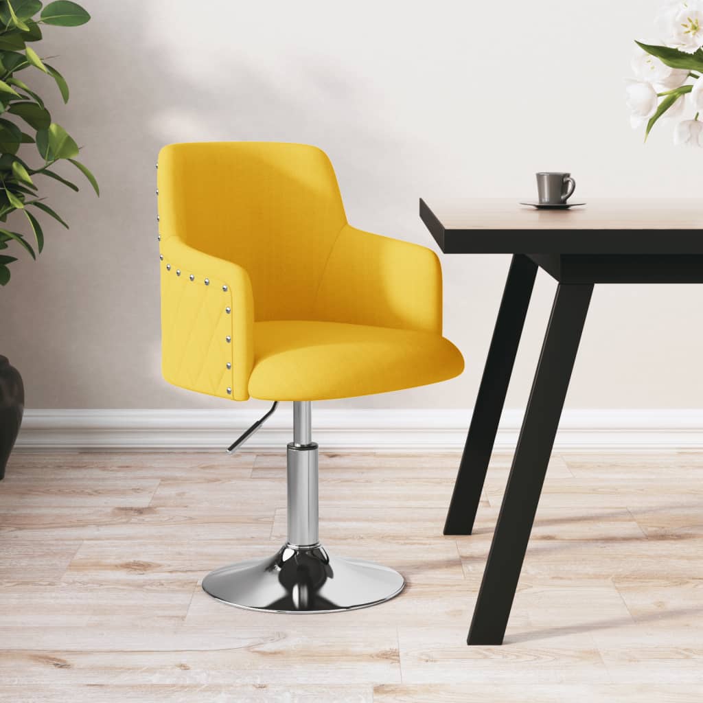 vidaXL Jídelní židle hořčicově žlutá textil