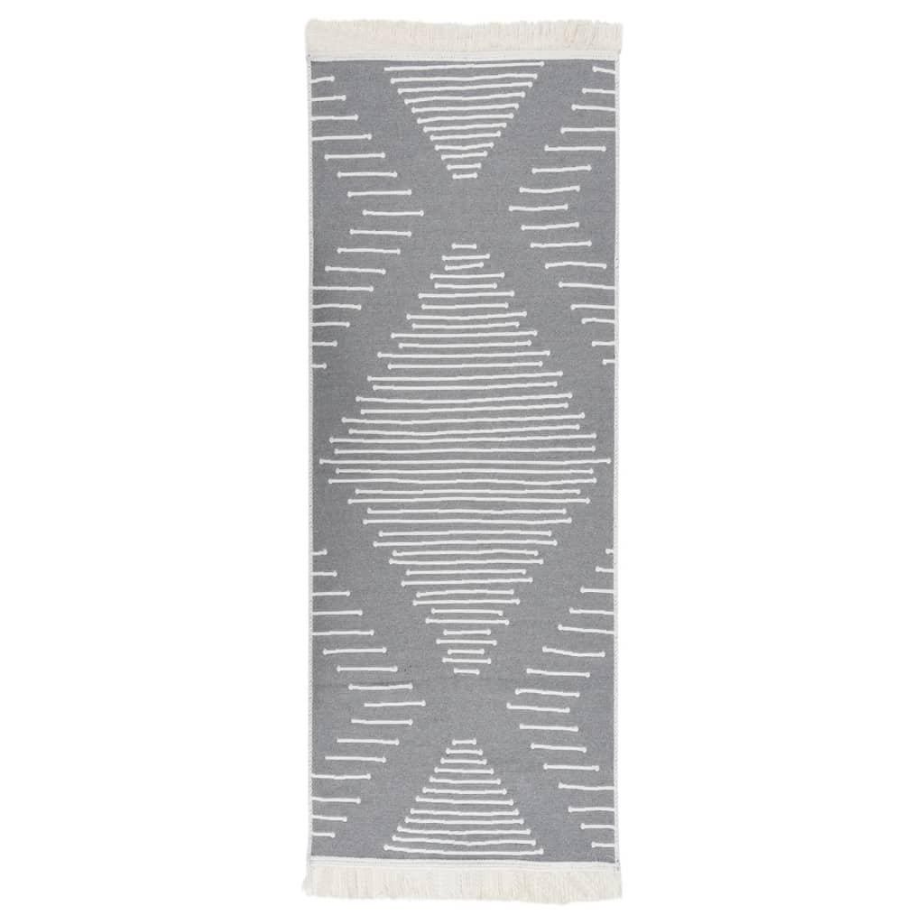 vidaXL Koberec tmavě šedý 100 x 300 cm bavlna