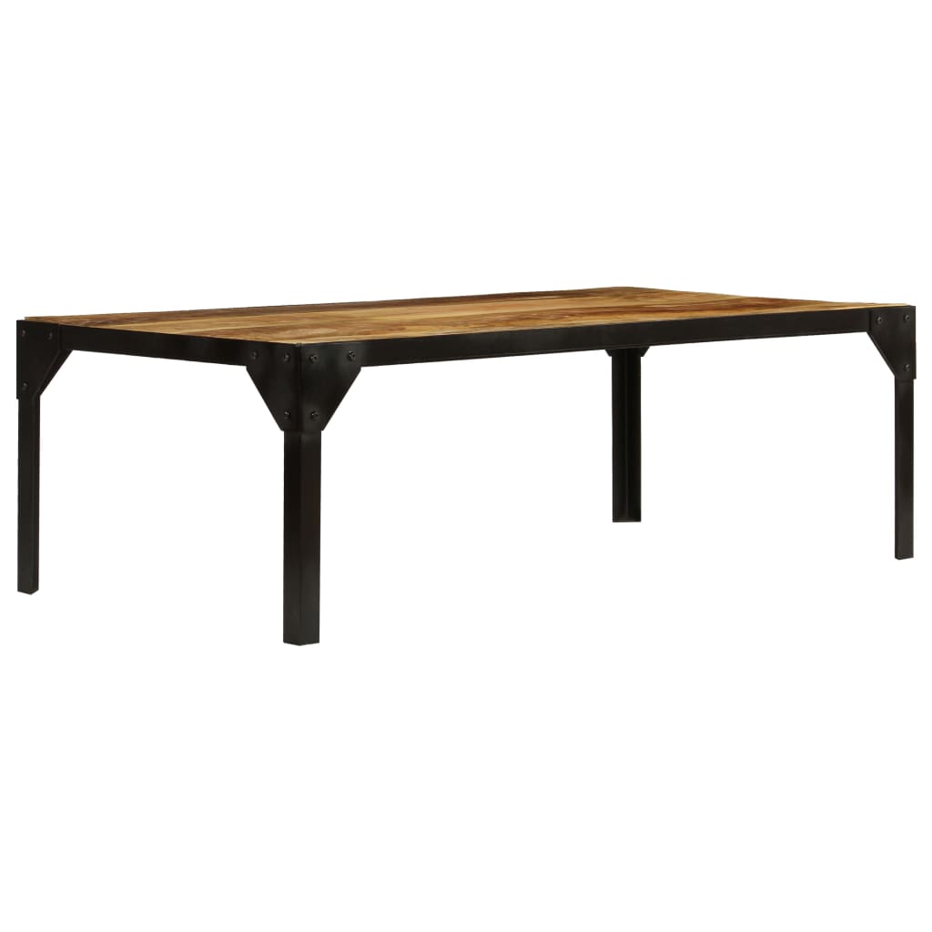 vidaXL Konferenční stolek 110 cm masivní hrubý mangovník a ocel