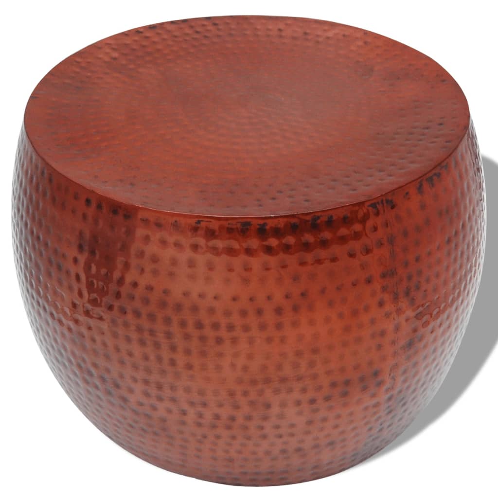 vidaXL Konferenční stolek kulatý hliníkový s měděným povrchem hnědý