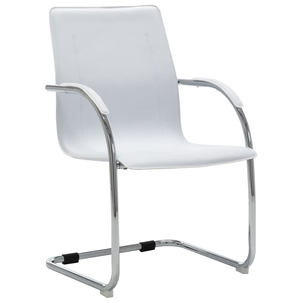 vidaXL Konzolová kancelářská židle bílá umělá kůže