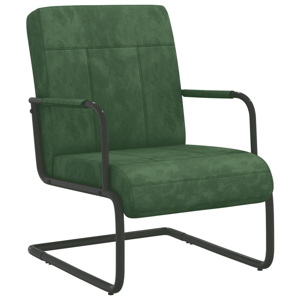 vidaXL Konzolová židle tmavě zelená samet
