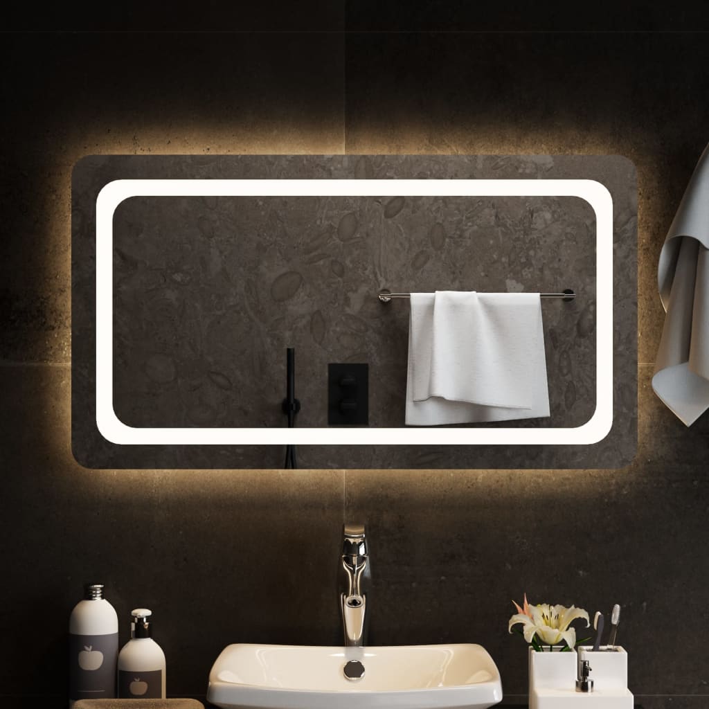vidaXL Koupelnové zrcadlo s LED osvětlením 90 x 50 cm