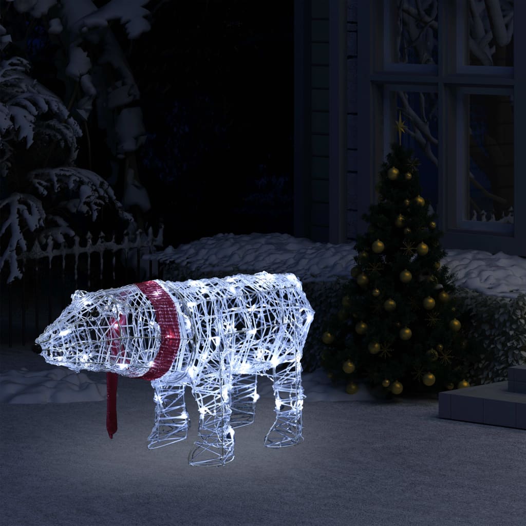 vidaXL Medvěd světelná vánoční dekorace 45 LED 71 x 20 x 38 cm akryl