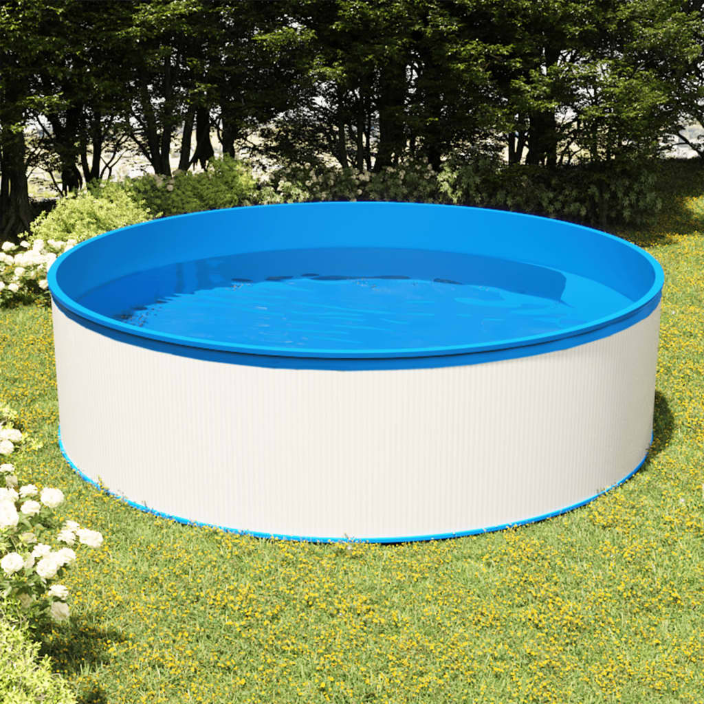 vidaXL Nadzemní bazén se 4stupňovými schůdky 350 x 90 cm bílý