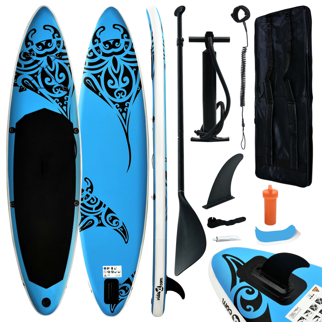 vidaXL Nafukovací SUP paddleboard set 366 x 76 x 15 cm modrý